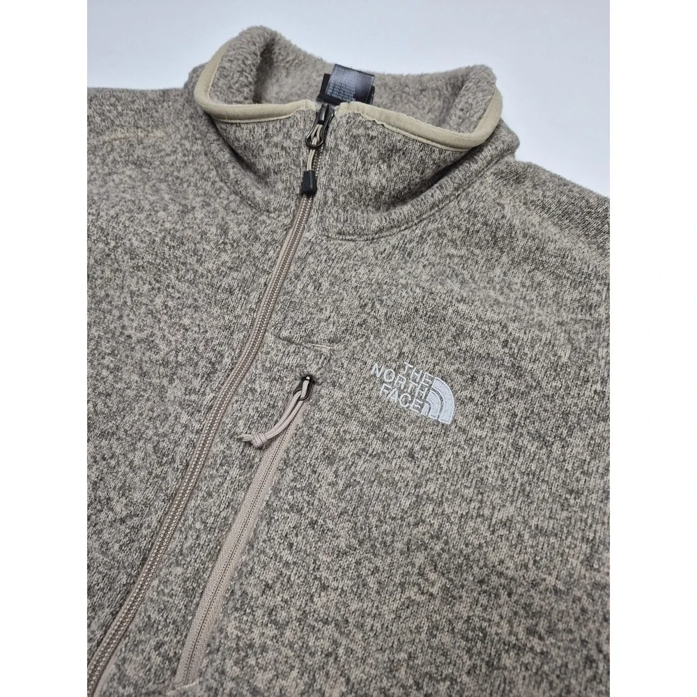 The North Face Jacket Mens XL Beige Sweater Fleece Full Zip A7TL Outdoor Lined